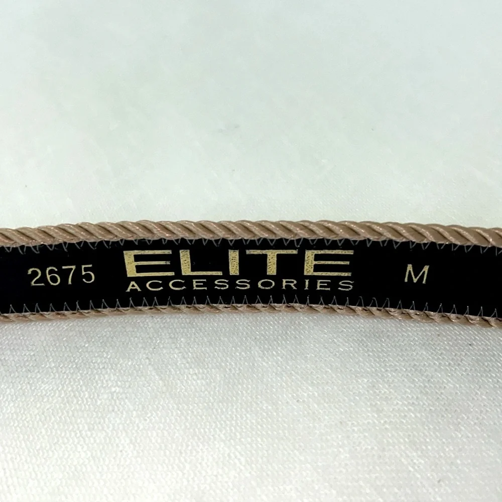 Elite Accessories Vintage Woman’s Striped Tan and Blue Belt Size M